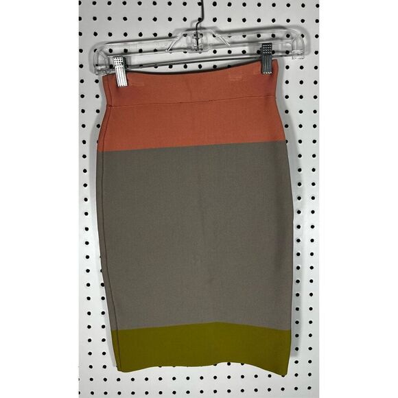 BCBGMaxzaria Scarlett bandage color-block skirt size xs - Picture 2 of 4